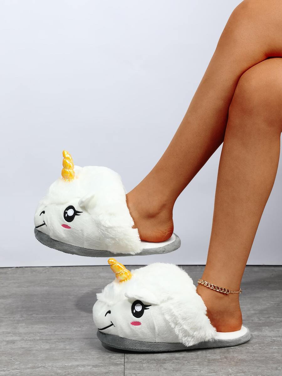 Dép quai hậu Unicorn dành cho nữ, dép đi trong nhà thoải mái và chống trượt - trắng - Xem 1