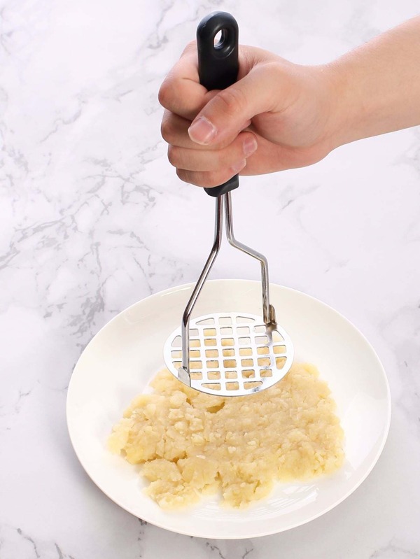1pc Long Handle Potato Masher, Modern Stainless Steel Kitchen Tool For