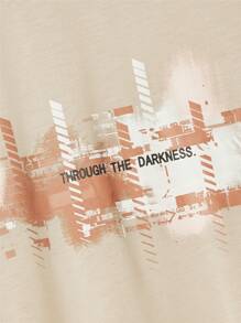 Manfinity RebelGame Men Slogan Graphic Tee - Khaki - View 3