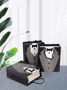 1pc Suit Print Gift Bag, Cartoon Clothes Design Gift Wrapping Bag For Party, Wedding - Multicolor - View 1