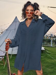 Button Front Split Kimono