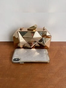 閃亮銀粉,耀眼優雅,精緻迷你金屬鏈盒包,絕佳新娘婚禮、舞會和派對活動,時髦迷你包,星星女郎,女士,情人舞會,派對,新娘包,婚禮晚宴包,晚宴包,適合派對女孩,女人,女性,完美的派對,婚禮,舞會,晚宴/宴會,是最好的女性禮物。 - 金色 - 查看 4