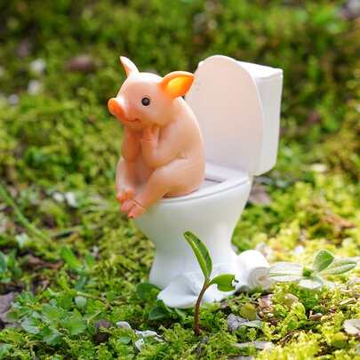 1pc Pig Design Garden Ornament