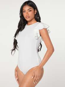 Firerie Layered Ruffle Detail Bodysuit - White - View 4