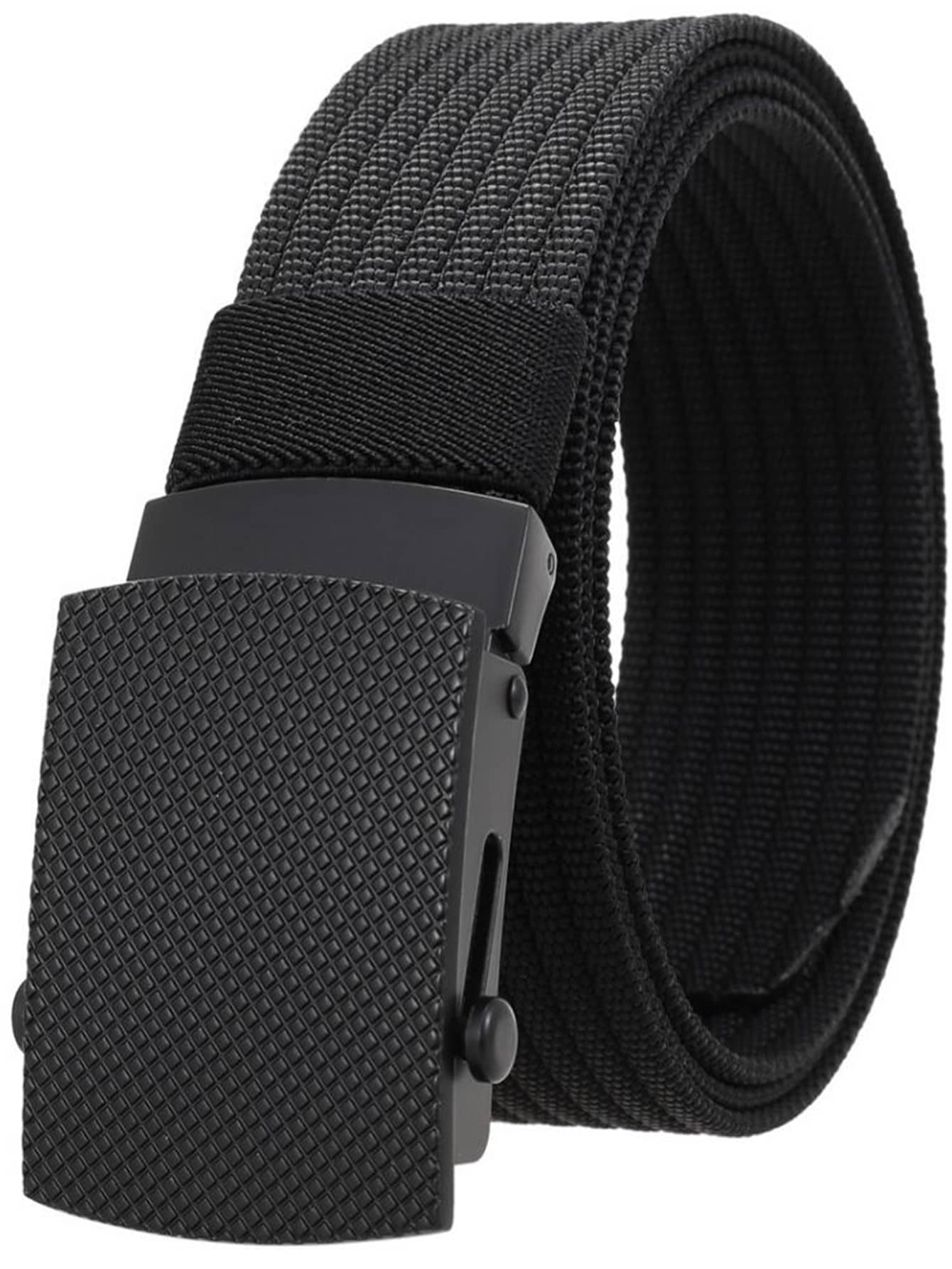 Men Automatic Buckle Tape Belt Boho Summer, School Casual, Business, Boyfriend Husband Father Dad Men Gift, Daily Wear, Fashion, Teen, Outdoor, Vacation, Athletic, Travel, Street, Boho, Vintage Fall, Autumn, Halloween Autumn-Winter Accessories,Suitable For Teens, Youth,Men,Casual, Outdoor, Athletic, Vacation, Graduation Gifts, Birthday, Daily Wear - Black - View 1