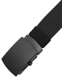 Men Automatic Buckle Tape Belt Boho Summer, School Casual, Business, Boyfriend Husband Father Dad Men Gift, Daily Wear, Fashion, Teen, Outdoor, Vacation, Athletic, Travel, Street, Boho, Vintage Fall, Autumn, Halloween Autumn-Winter Accessories,Suitable For Teens, Youth,Men,Casual, Outdoor, Athletic, Vacation, Graduation Gifts, Birthday, Daily Wear - Black - View 2