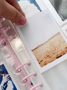 1pc 3 Inch Photo Storage, Mushroom Hole Card Collection Book Loose-Leaf Photo Album - Multicolor - View 7