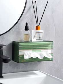 1 pieza Caja de almacenamiento de pañuelos de color aleatorio, accesorios de baño - Multicolor - Ver 1