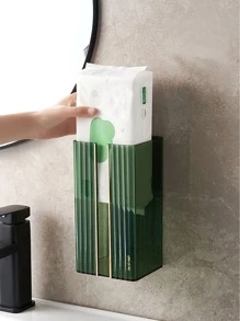 1 pieza Caja de almacenamiento de pañuelos de color aleatorio, accesorios de baño - Multicolor - Ver 2