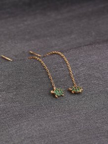 Nooxian 方晶鋯石海龜裝飾耳綫 - 金黃色 - 查看 9