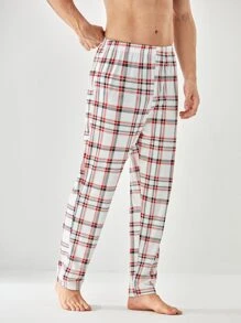Men Plaid Sleep Trousers - Multicolor - View 5