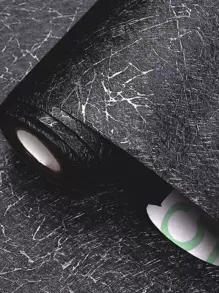 Giấy dán tường chống thấm tối giản 1roll - màu đen - Xem 1