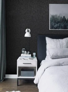 Giấy dán tường chống thấm tối giản 1roll - màu đen - Xem 2