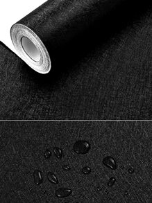 Giấy dán tường chống thấm tối giản 1roll - màu đen - Xem 6