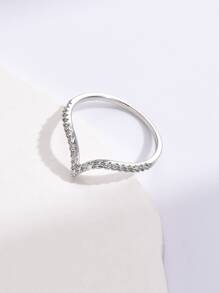 แหวน ตกแต่ง พลอยเทียม - สีเงิน - ดู 3