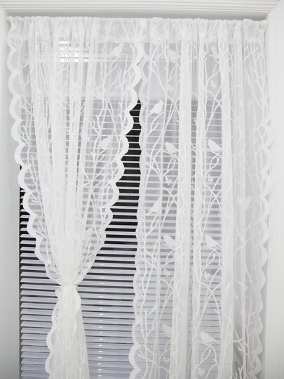 1 pieza Cortina de puerta con encaje pájaro