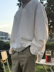 DAZY 男士V領落肩袖襯衫