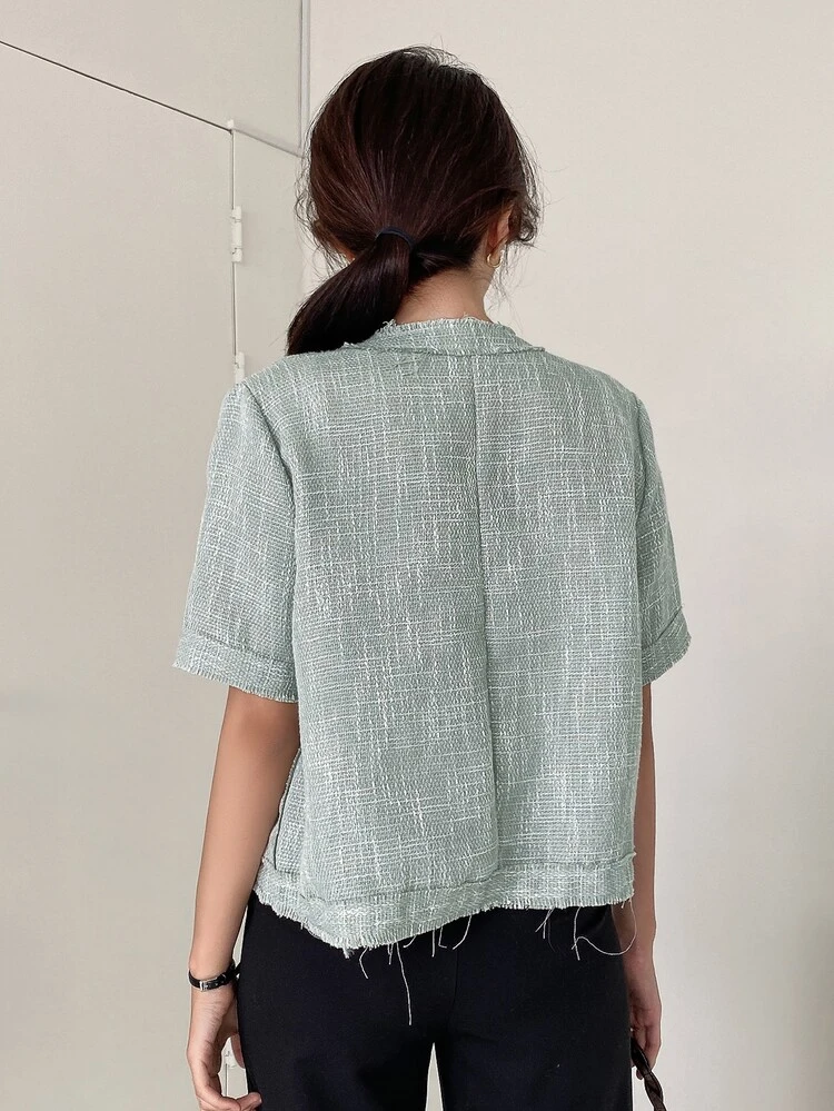 Dual Pocket Raw Trim Jacket
