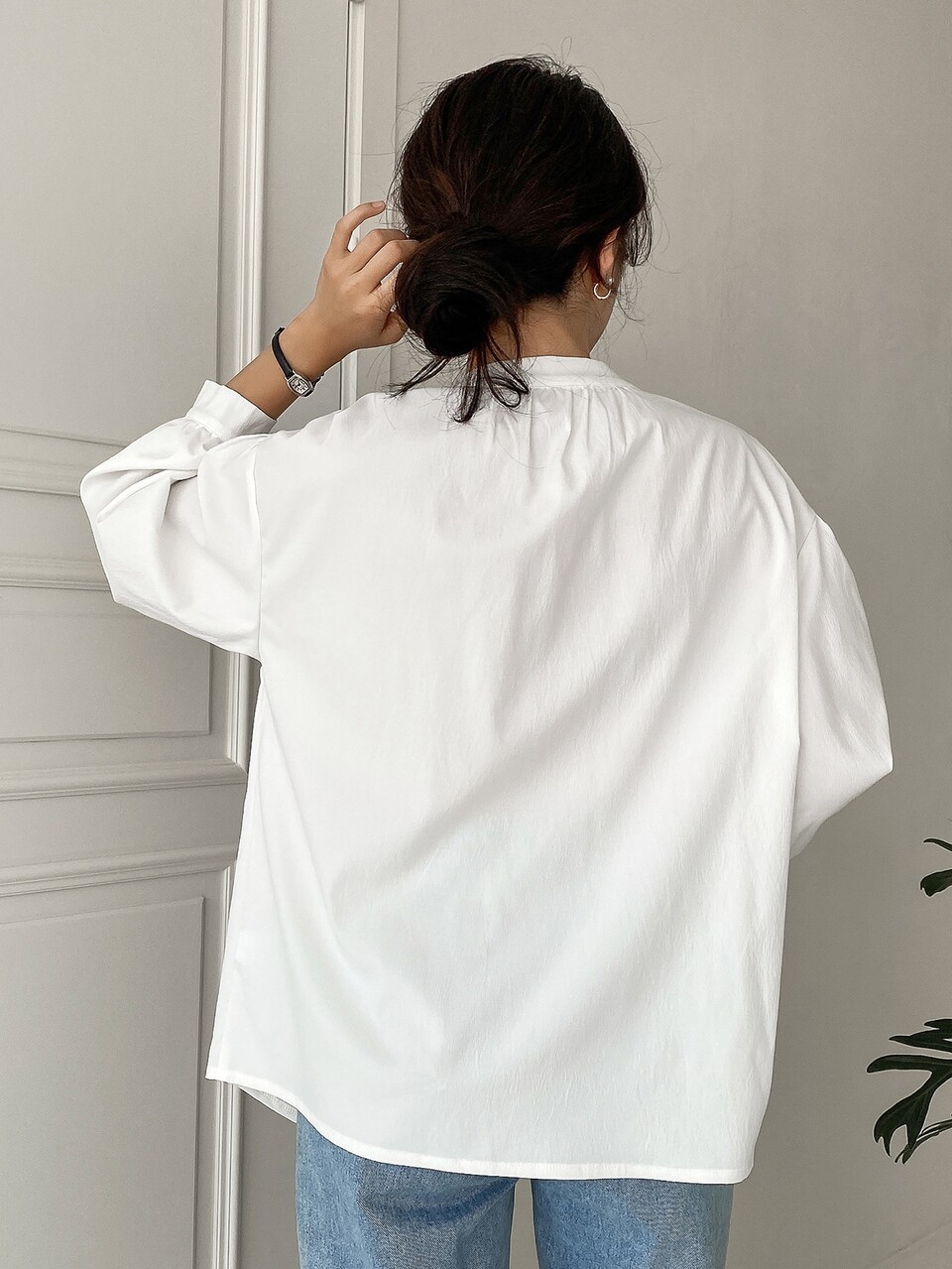Solid Drop Shoulder Shirt,Fall Clothes,Back To School Clothes Long Sleeve Top