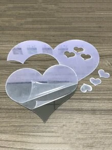 1套裝Love心鏡像牆貼 - 銀色 - 查看 3