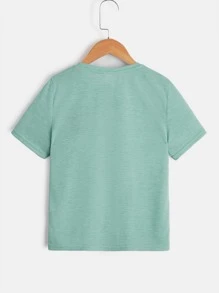 SHEIN Boys Expression Print Tee - Mint Green - View 2