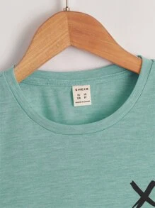 SHEIN Boys Expression Print Tee - Mint Green - View 3