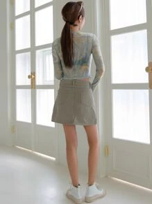 DAZY Tie Dye Cut Out Crop Top Sheer - Multicolor - View 8