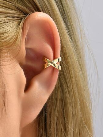 1pc Cross Decor Ear Cuff Copper Jewelry