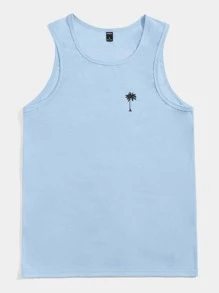 Manfinity VCAY Men Coconut Tree Print Tank Top - Baby Blue - View 1