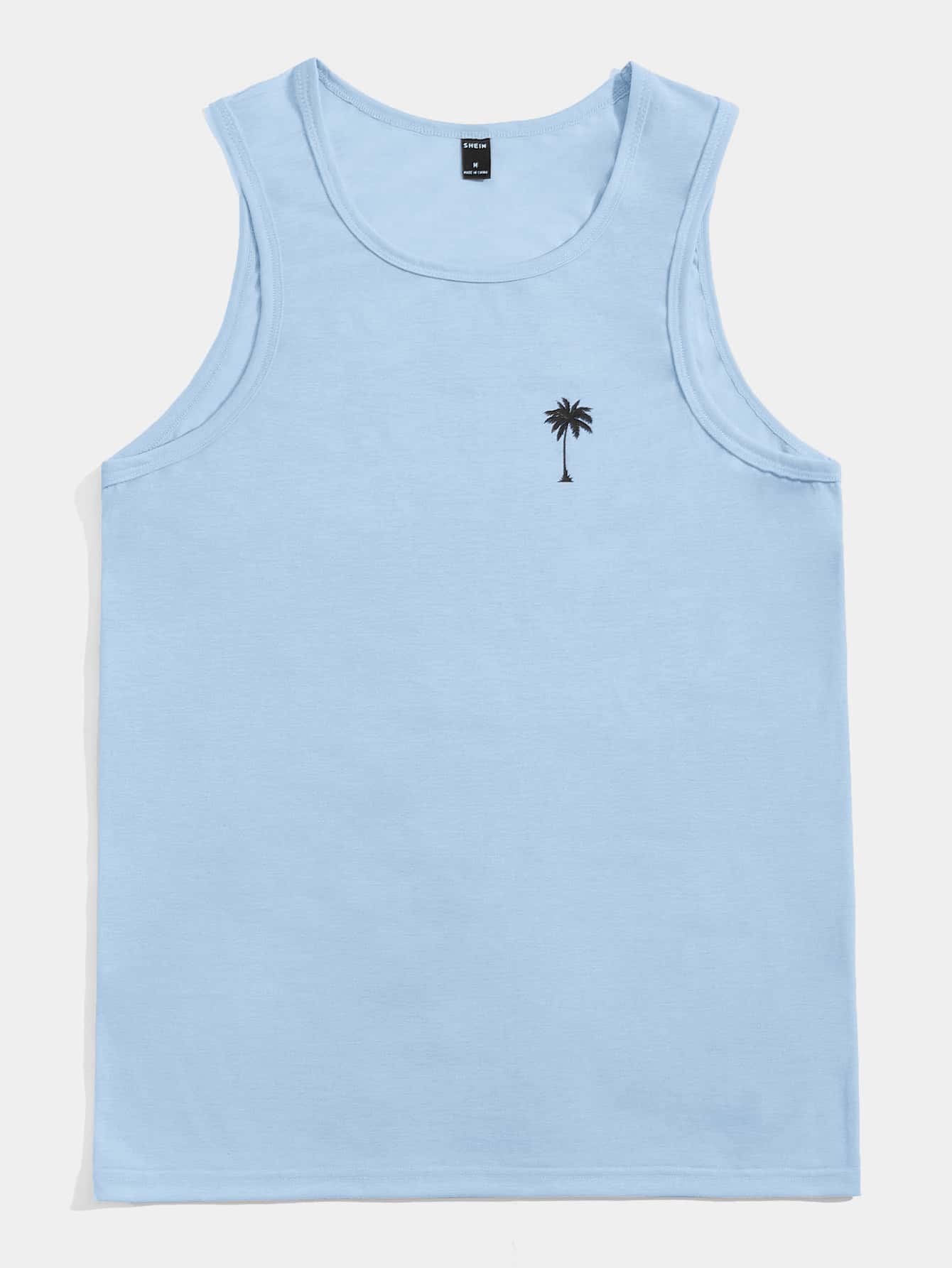 Manfinity VCAY Men Coconut Tree Print Tank Top - Baby Blue - View 1