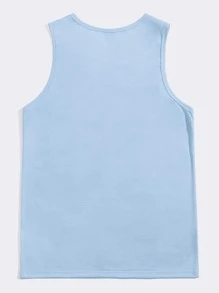 Manfinity VCAY Men Coconut Tree Print Tank Top - Baby Blue - View 2