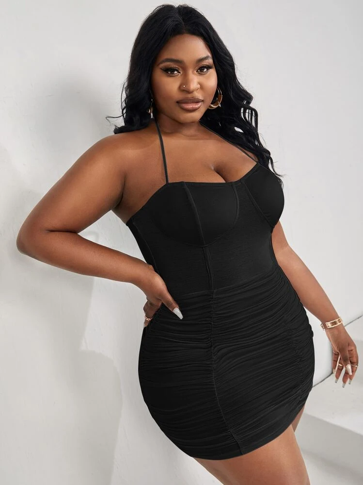 red bodycon maternity dress SHEIN EZwear Women's Plus Size Solid Knit Bodycon Dress