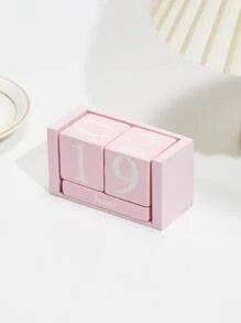 1 件日历设计装饰工艺品，粉色迷你桌面日历，适合家居装饰的最佳礼物 - 粉色 - 查看 2