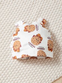 Baby Cookies & Letter Graphic Jumpsuit & Hat - Multicolor - View 4