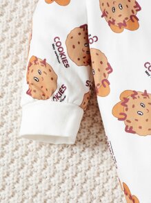 Baby Cookies & Letter Graphic Jumpsuit & Hat - Multicolor - View 6