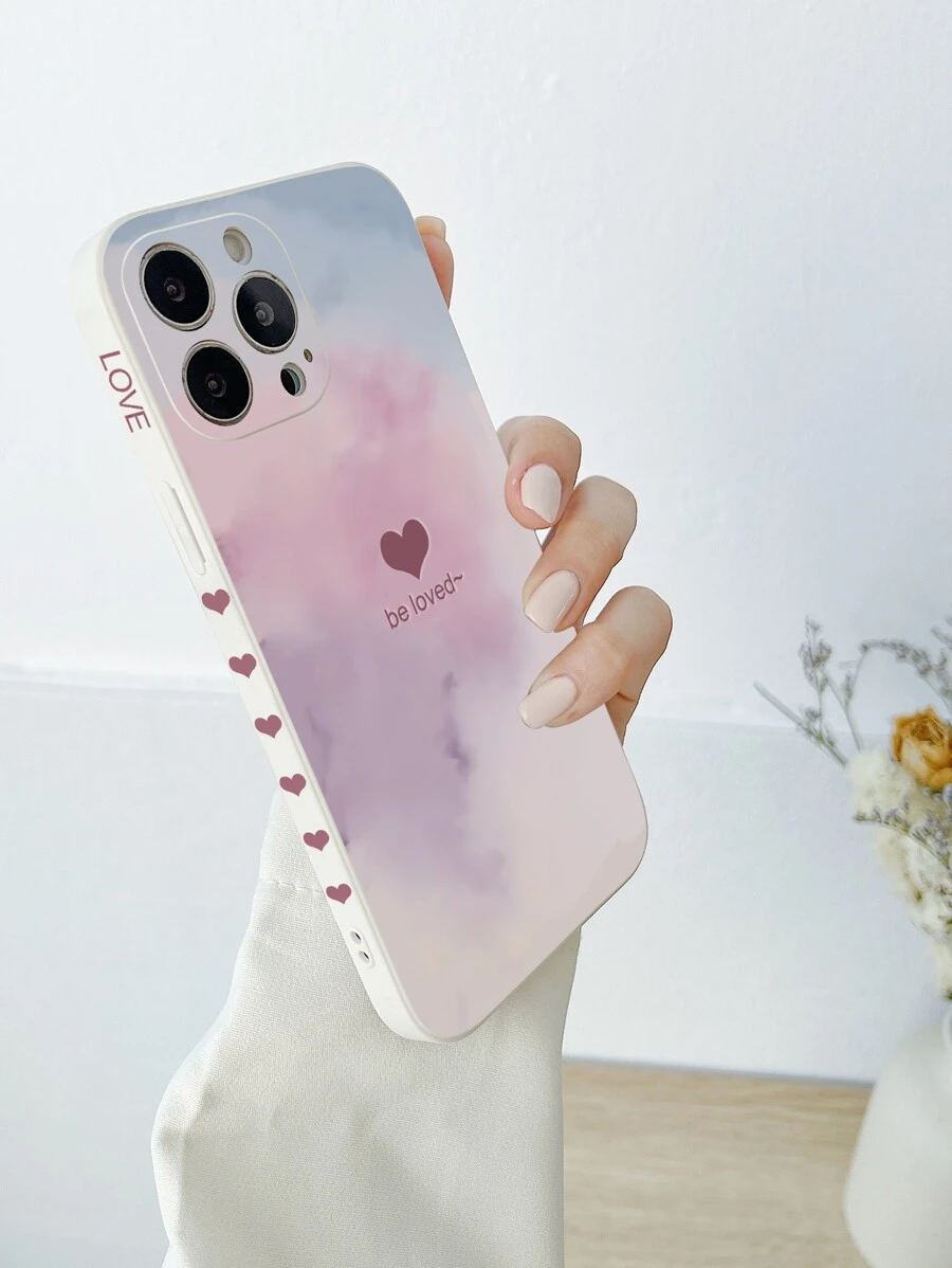 Funda de teléfono con gráfico de corazón rosa y letra compatible con Galaxy A12, P20 Lite, 11 a prueba de agua, a prueba de golpes y resistente a arañazos - Multicolor - Ver 1