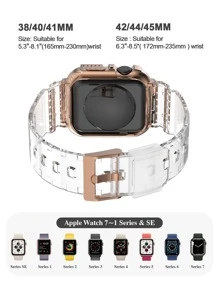 表带兼容 Apple Watch 9/8/7/6/5 44 毫米 45 毫米 40 毫米 41 毫米，运动系列坚固表壳保护套兼容 Apple Watch 6/SE/5/4/3 42/44/45 毫米男女款，可作为返校学生的礼物 - 無色 - 查看 4