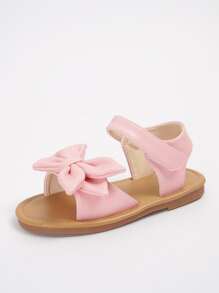 Girls Bow Decor Ankle Strap Sandals - Pink - View 3