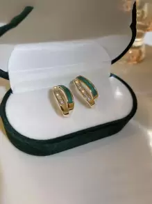 Andkiss Pendientes de tachuela zirconia cúbica