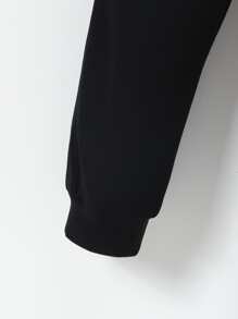 SHEIN 男孩星球和宇航員印花衛褲 - 黑色 - 查看 4