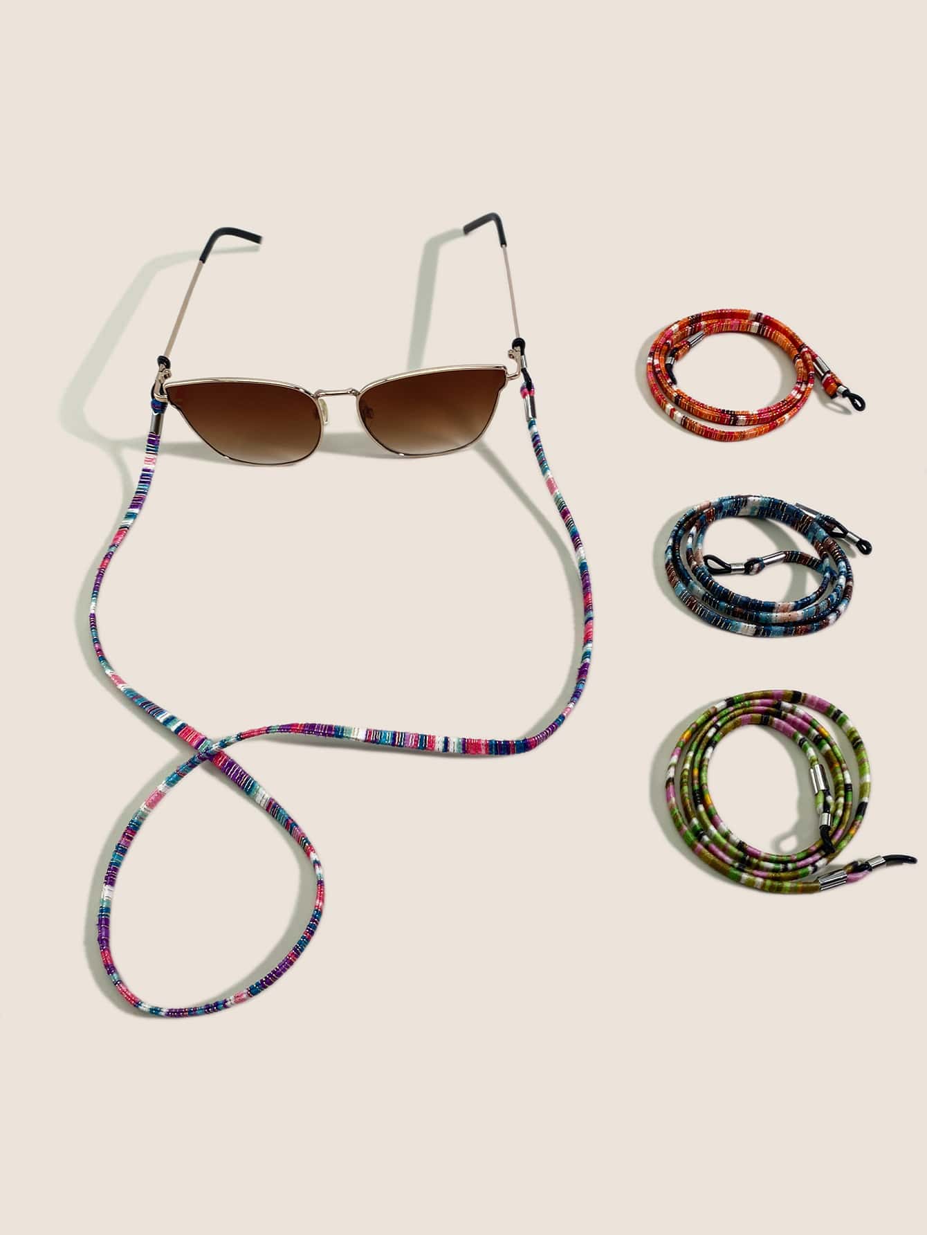 Boho 4pcs Color Block Glasses Rope - Multicolor - View 1