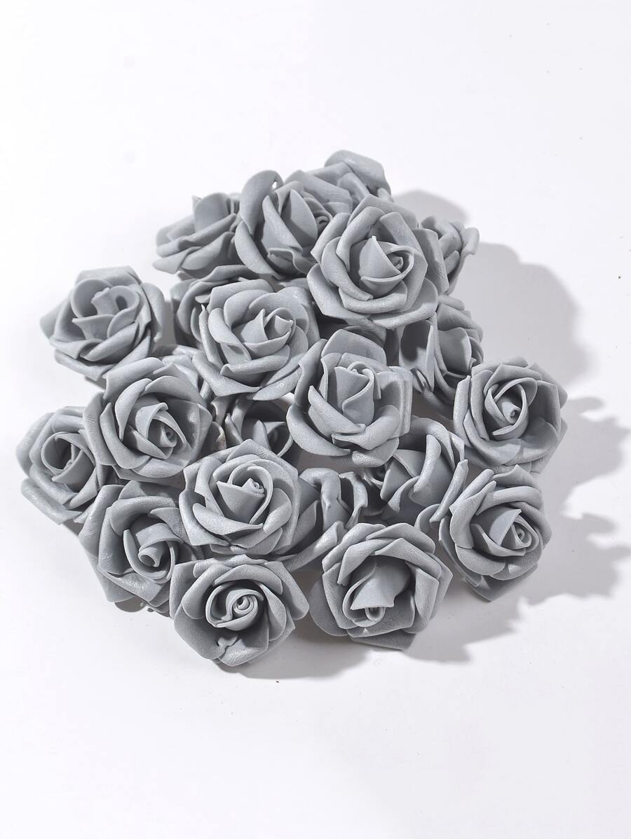 10pcs Artificial Rose Flower Head, Grey Faux Flower Head, For Home ...