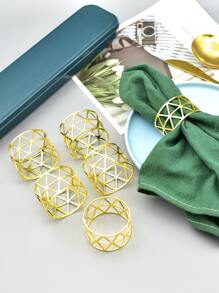 6pcs Metal Napkin Ring - Gold - View 1