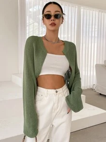 DAZY Cárdigan con manga raglán de punto acanalado