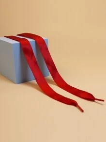 Giải trí Thời trang Thoải mái Xa ten Dây giày - Màu Đỏ Sâu - Xem 2