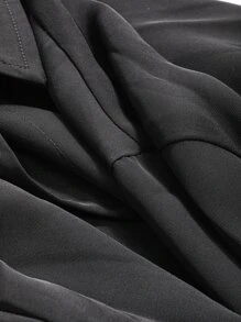 DAZY Solid Drop Shoulder Shirt,Long Sleeve Tops Y2k Fall - Black - View 8