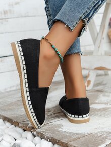 一腳蹬平底鞋 - 黑色 - 查看 2