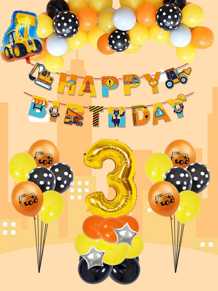 66 piezas Set globo decorativo & banner - Multicolor - Añade 1