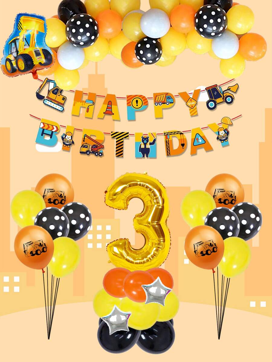 66pcs Decorative Balloon & Banner Set - Multicolor - View 1
