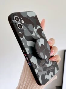 Camo Print Phone Case With Stand-Out Phone Grip - Multicolor - View 2